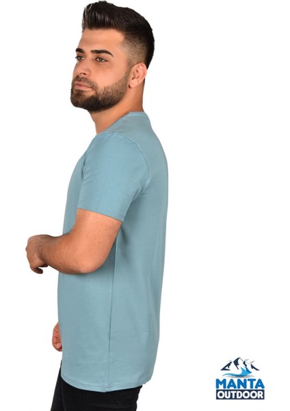 Mnt 2307-1 Kuru Kafa Baskılı Erkek T-Shirt