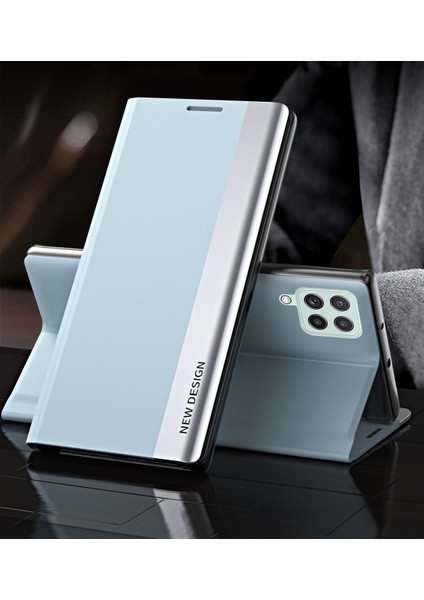 Samsung Galaxy M33 5g Açık Mavi Için Yan Ektrojent Deri Kasa (Yurt Dışından)
