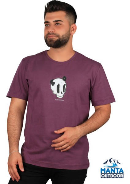 Mnt 2307-1 Kuru Kafa Baskılı Erkek T-Shirt