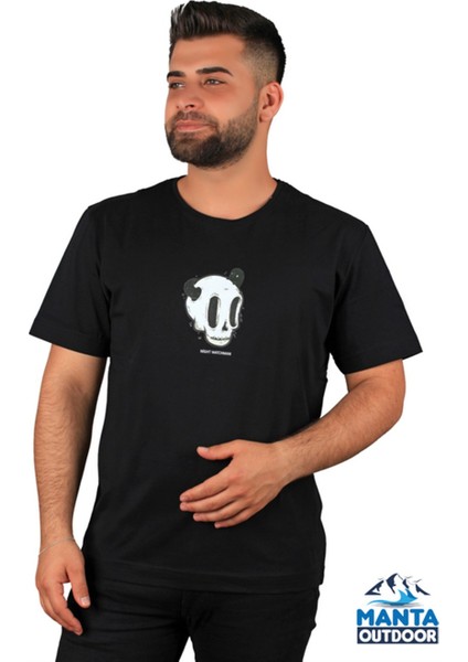 Mnt 2307-1 Kuru Kafa Baskılı Erkek T-Shirt