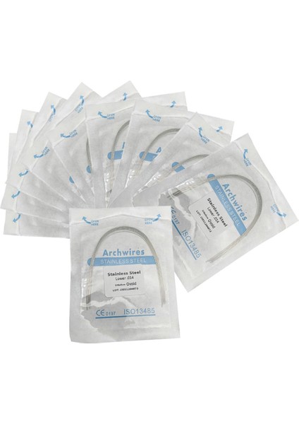 10'lu Diş Ortodontik Süper Elastik Paslanmaz Çelik Yuvarlak Kemer Tel 014 (Yurt Dışından)