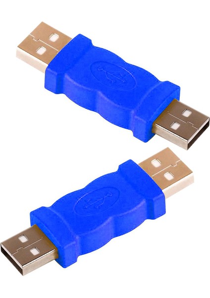 USB 2.0 Erkek Erkek Çevirici Dönüştürücü Adaptör Mavi