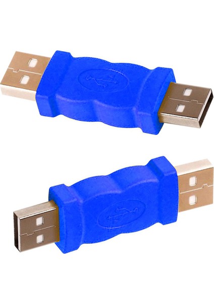 USB 2.0 Erkek Erkek Çevirici Dönüştürücü Adaptör Mavi