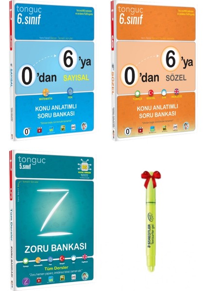 0'dan 6'ya Sayısal Sözel Konu Anlatımlı Soru Bankası ve 5. Sınıf Zoru Bankası Tüm Dersler 2025