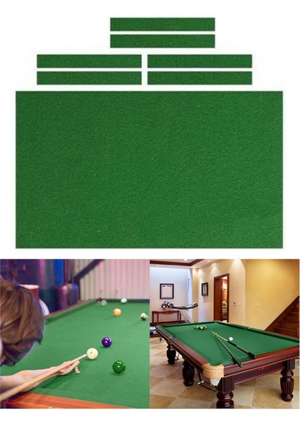 Bilardo Havuz Masa Decloth 7ft/8ft/9ft Havuz Masa Külük Pad Yün Karışımı Ön Kesim 8ft Yeşil (Yurt Dışından)