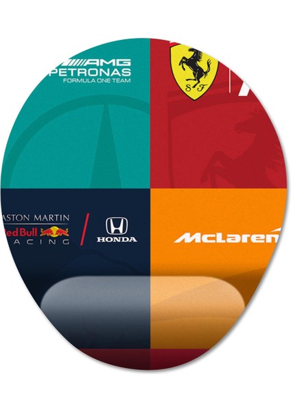 Formula 1 Logosu Bilek Destekli Mousepad Model - 1 Oval