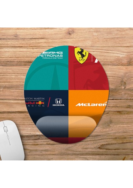 Formula 1 Logosu Bilek Destekli Mousepad Model - 1 Oval fiyatları