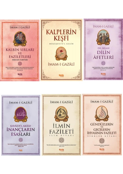 Seri Kalplerin Keşfi-Dilin Afetler-Ilmin Fazileti-Kalbin Sırları ve Faziletler 6' Lı Set - Imam-I Gazali