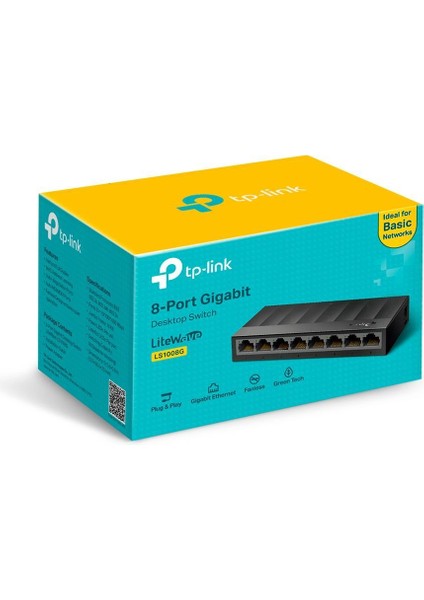 LS1008G 8 Port 10/100/1000 Mbps Gigabit Switch Plastik Kasa