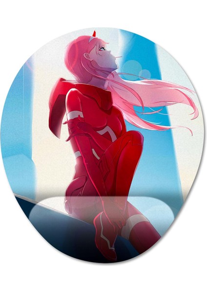 Darling In The Franxx - Zero Two Bilek Destekli Mousepad Model - 1 Oval
