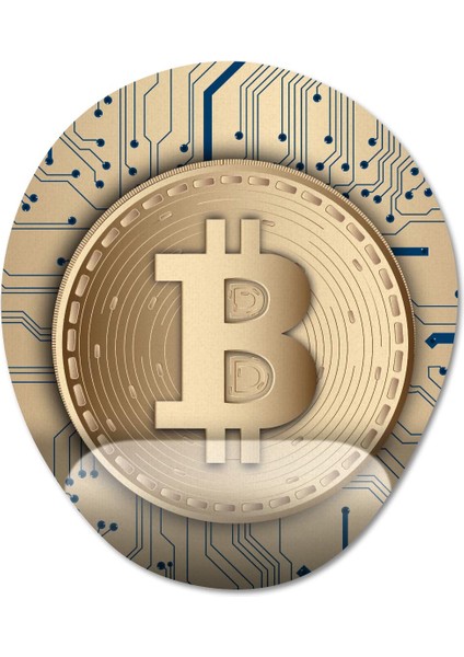 Bitcoin Bilek Destekli Mousepad Model - 1 Oval