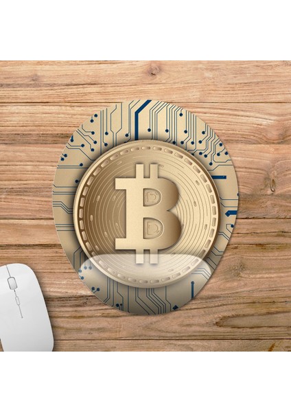 Bitcoin Bilek Destekli Mousepad Model - 1 Oval