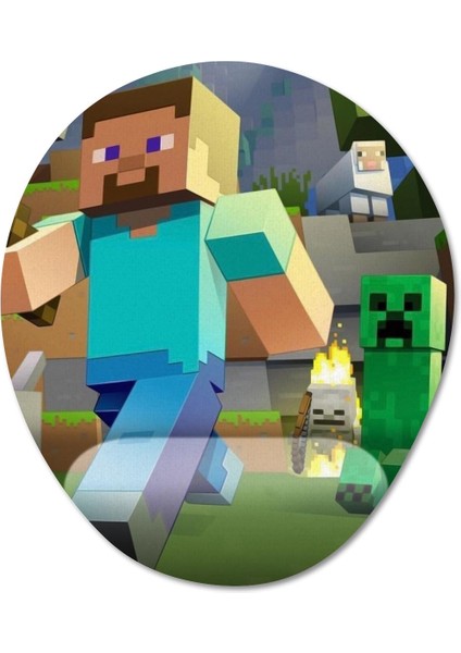 Minecraft Bilek Destekli Mousepad Model - 1 Oval