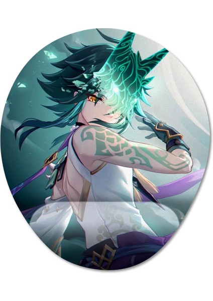 Genshin Impact - Xiao Bilek Destekli Mousepad Model - 1 Oval