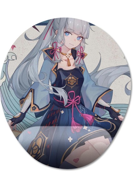 Genshin Impact - Kamisato Ayaka Bilek Destekli Mousepad Model - 3 Oval