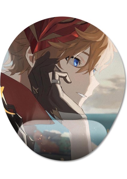 Tartaglia - Genshin Impact Bilek Destekli Mousepad Model - 2 Oval
