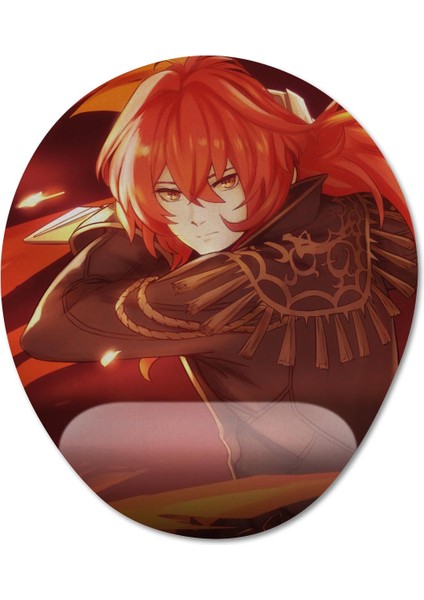 Diluc - Genshin Impact Bilek Destekli Mousepad Model - 2 Oval