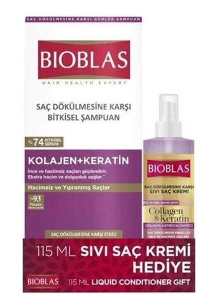 Keratin Şampuan 360 Ml + 115 Ml Sıvı Saç Kremi X 3 Adet