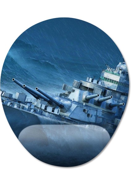 World Of Warships Bilek Destekli Mousepad Model - 5 Oval