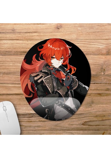Diluc - Genshin Impact Bilek Destekli Mousepad Model - 1 Oval