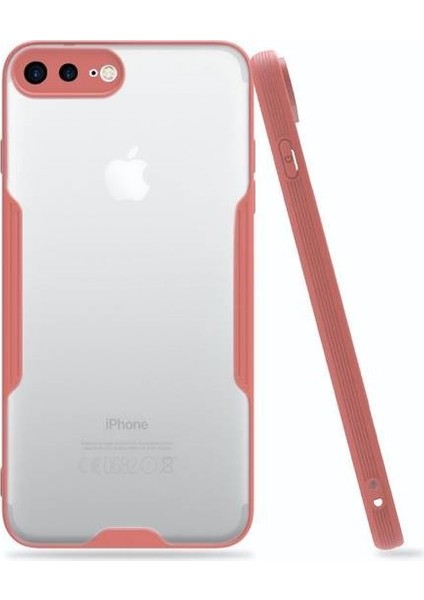 Apple iPhone 8 Plus Tam Korumalı Renkli Kenarlı Parfe Kılıf Ekran Koruyucu