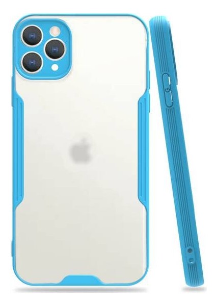 Apple iPhone 11 Pro Max Tam Korumalı Renkli Kenarlı Parfe Kılıf Ekran Koruyucu