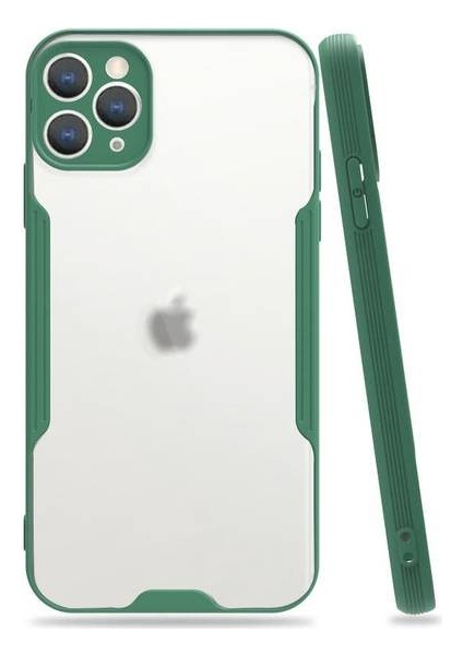 Apple iPhone 11 Pro Max Tam Korumalı Renkli Kenarlı Parfe Kılıf Ekran Koruyucu