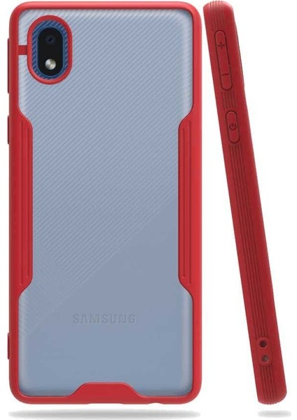 Samsung Galaxy A01 Core Tam Korumalı Renkli Kenarlı Parfe Kılıf Ekran Koruyucu