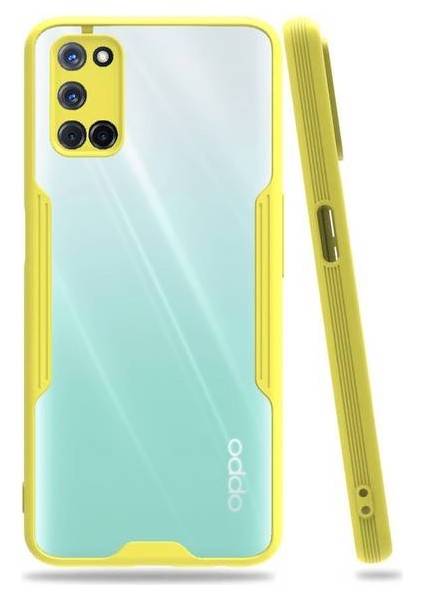 Oppo A92 Tam Korumalı Renkli Kenarlı Parfe Kılıf Ekran Koruyucu