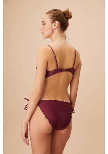 Bağcıklı Fırfırlı Shiny Bikini Alt