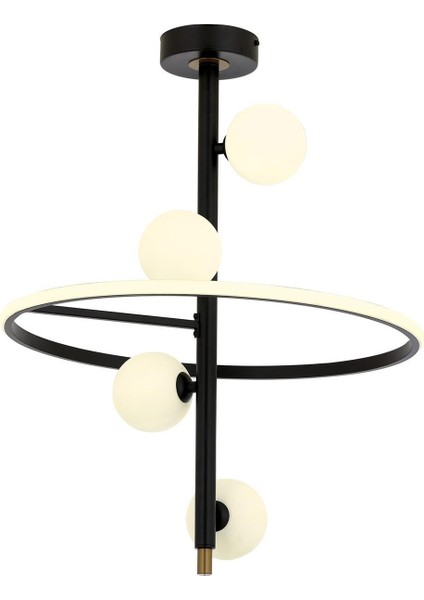 AV-60388-5BSY Siyah Boyalı Modern Avize G9 Metal Cam 50cm