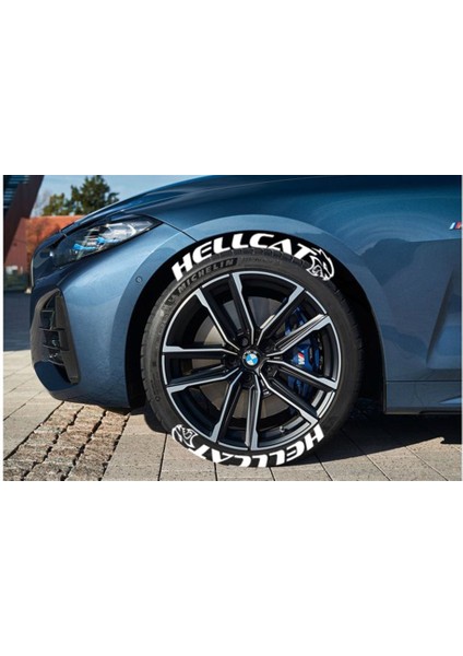 Hellcat Beyaz Kalıcı Lastik Yazısı Hellcat Sticker 8 Kit