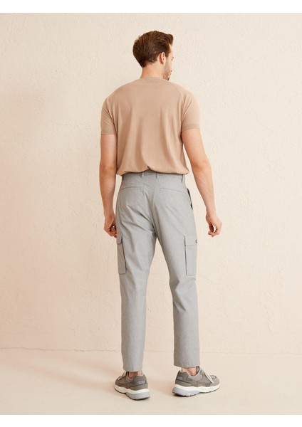 Pamuk Slim Fit Kargo Pantolon