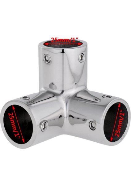 25MM 1 "paslanmaz Çelik Tekne El Ray Demiryolu 3 Yollu Köşe Dirsek Donanımı (Yurt Dışından)