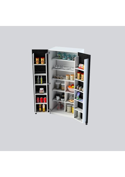 Mutfak Kiler Dolabı Beyaz & Royal Mermer Asra Trend Mk-04 fiyatları