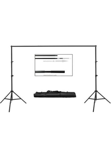 Ürün Çekimi Fotoğraf ve Stüdyo Çekimleri Için Yeşil Fon Perde + Stant 2x3 Metre Stand+ Fon Perde Set