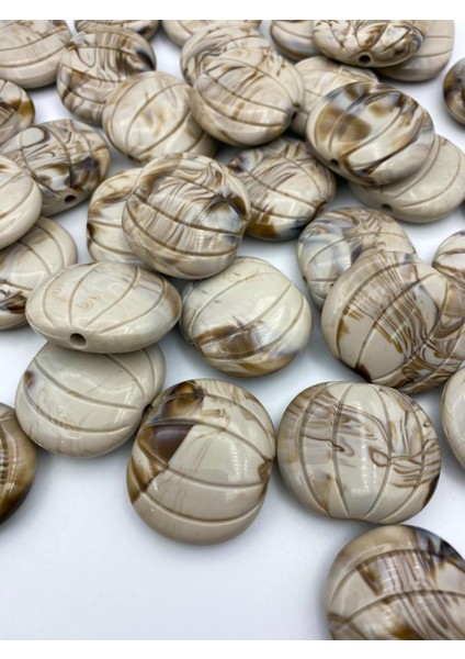 Iri Krem Karamel Boncuk (10 Adet)