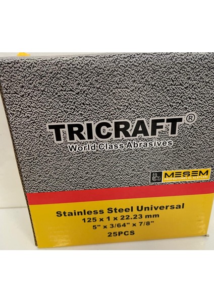 Stainless Universal 125X1X22,23 mm 1 Kutu / 25 Adet