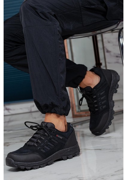 Imershoes Günlük Siyah Erkek Bot Kürklü Fermuarlı ve Bağcıklı Burun ve Topuk Koruma 36-47 Numara X5-X6