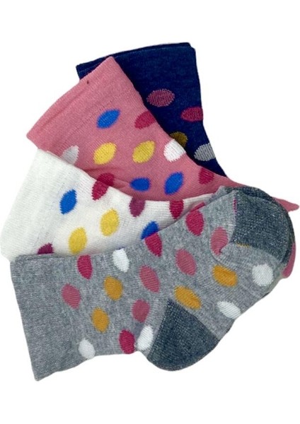 Black Arden Socks 4 Çift Puantiyeli Kız Bebek Renkli Çorap 0-1 Yaş BT-0572