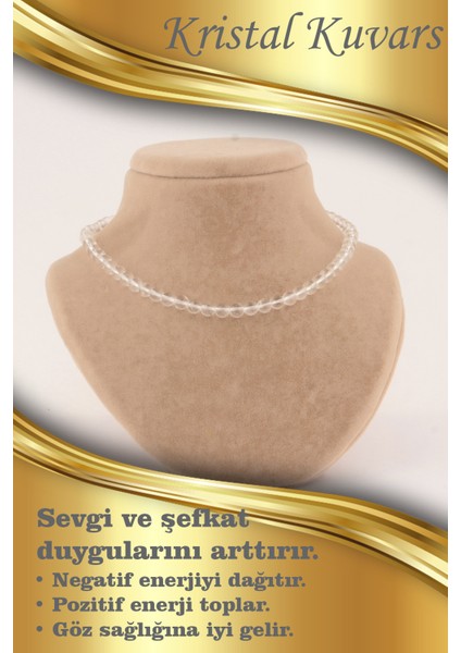 Kristal Kuvars 6mm Kolye (Düğümsüz) fiyatları