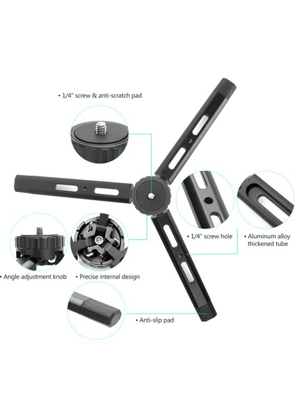 Mini Metal Tripod Alüminyum Alaşım Masaüstü Dslr Ildc(Yurt Dışından) indirimleri