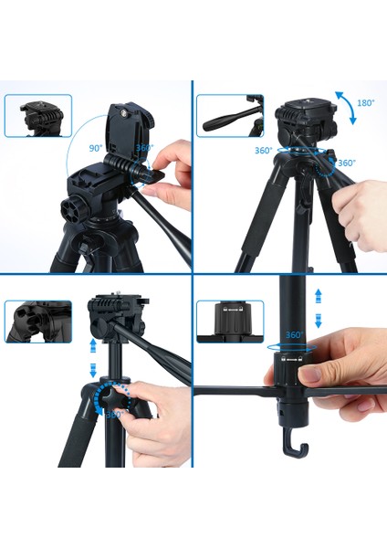 TTT-663N 57.5 Inç Seyahat Hafif Kamera Tripod(Yurt Dışından)