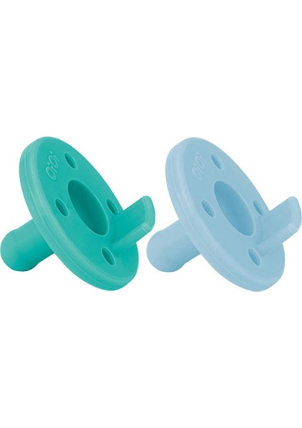 Oioi Ortodontik Silikon 2 Li Emzik - Aqua Green & Mineral Blue