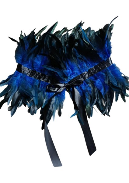 Gotik Plume Tüy Wrap Kuzgun Kanat Masquerade Kostümleri Tüy Şal (Yurt Dışından)