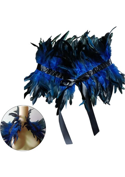 Gotik Plume Tüy Wrap Kuzgun Kanat Masquerade Kostümleri Tüy Şal (Yurt Dışından) fırsatları
