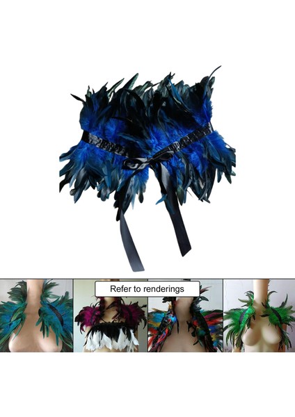 Gotik Plume Tüy Wrap Kuzgun Kanat Masquerade Kostümleri Tüy Şal (Yurt Dışından) indirimleri