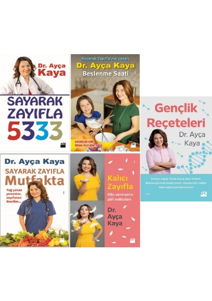 Sayarak Zayıfla - Beslenme Saati - Kalıcı Zayıfla - Gençlik Reçeteleri 5 Set - Ayça Kaya