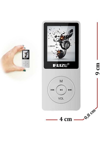 X02 Ultra Ince Mp3 Çalar 8gb Fm Radyo