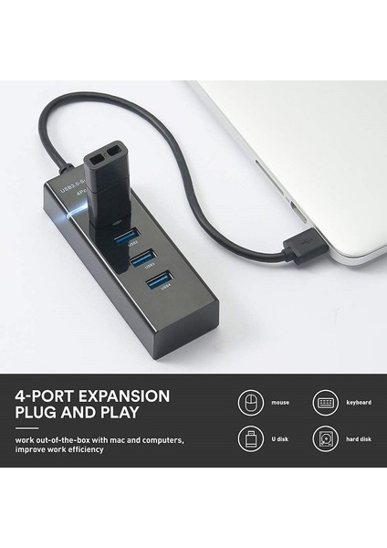 4 Bağlantı Noktalı USB 3.0 Hub Adaptörü (Yurt Dışından)